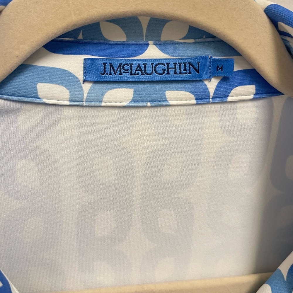 J. Mclaughlin Blue Pattern Button Down Top - image 6